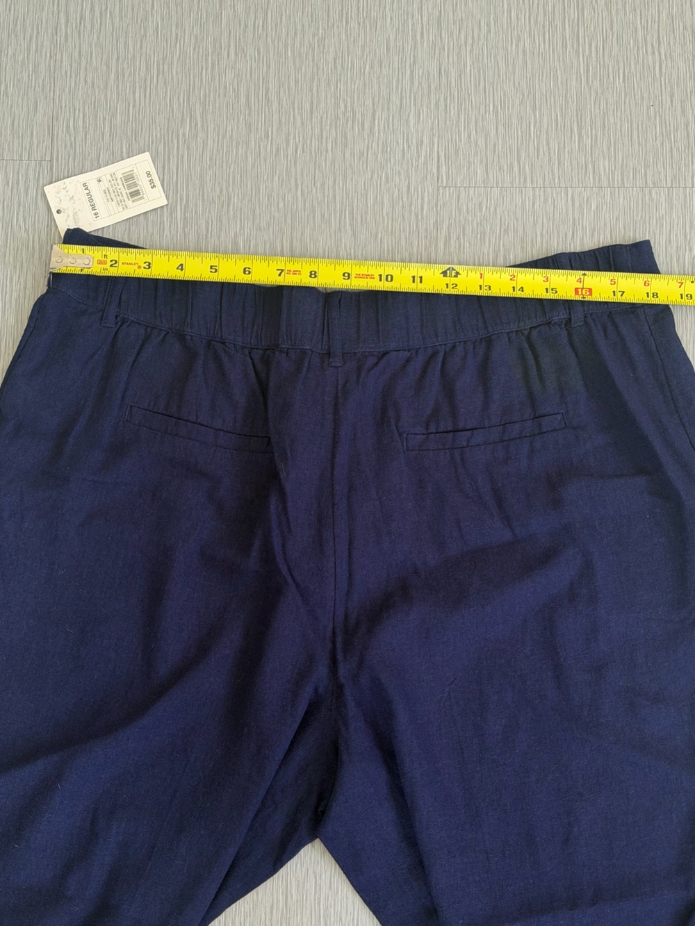 A New Day NWT Navy Linen Blend Cropped Wide Leg Pants Size 16 NWT - Picture 11 of 15